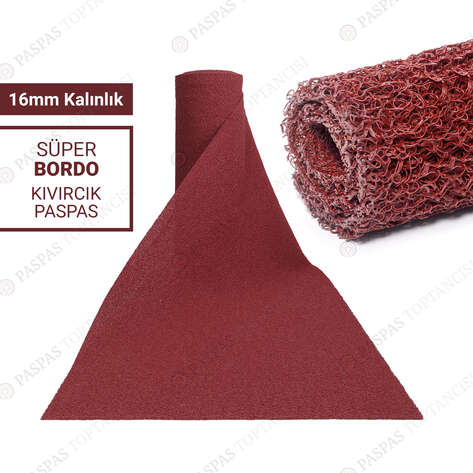 Kıvırcık Paspas Süper 16 mm Bordo - 1