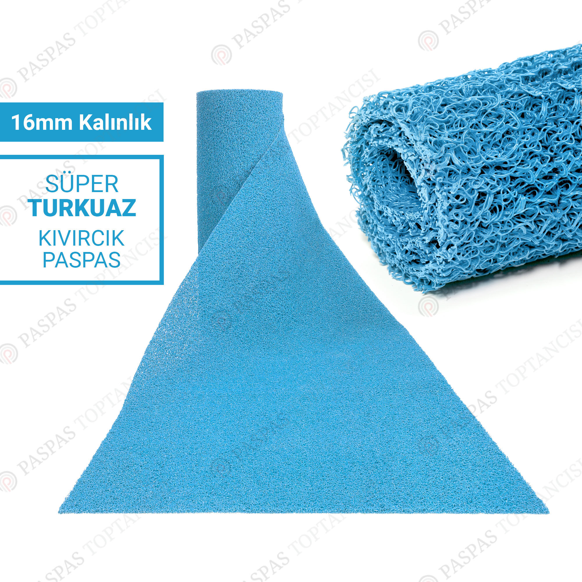 Kıvırcık Paspas Süper 16 mm Turkuaz