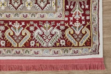 Klasik Desenli Halı Seccade Nakkaş 16844 Bordo Krem - 4