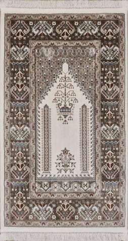 Klasik Desenli Halı Seccade Nakkaş 16844 Krem - 1