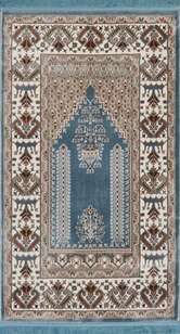 Klasik Desenli Halı Seccade Nakkaş 16844 Mavi