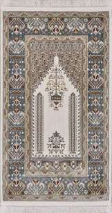 Klasik Desenli Halı Seccade Nakkaş 16844 Turkuaz