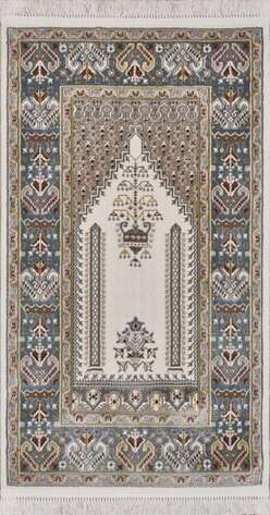 Klasik Desenli Halı Seccade Nakkaş 16844 Turkuaz - 1