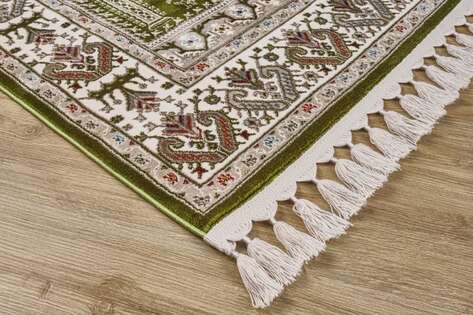 Klasik Desenli Halı Seccade Nakkaş 16844 Yeşil - 2