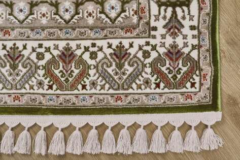 Klasik Desenli Halı Seccade Nakkaş 16844 Yeşil - 4