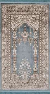 Klasik Desenli Halı Seccade Nakkaş 16845 Mavi
