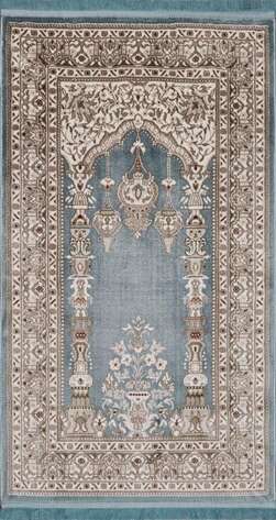 Klasik Desenli Halı Seccade Nakkaş 16845 Mavi - 1