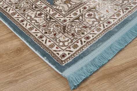 Klasik Desenli Halı Seccade Nakkaş 16845 Mavi - 3