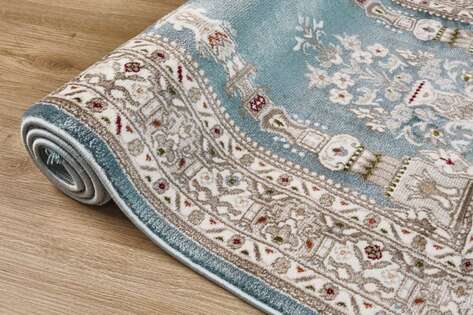 Klasik Desenli Halı Seccade Nakkaş 16845 Mavi - 2