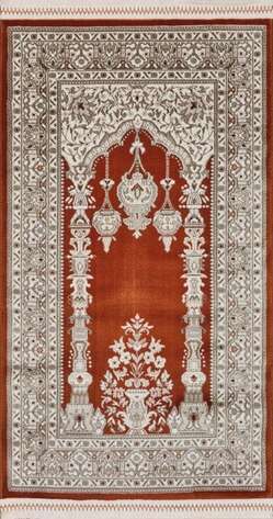 Klasik Desenli Halı Seccade Nakkaş 16845 Turuncu - 1