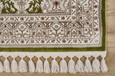 Klasik Desenli Halı Seccade Nakkaş 16845 Yeşil - 4