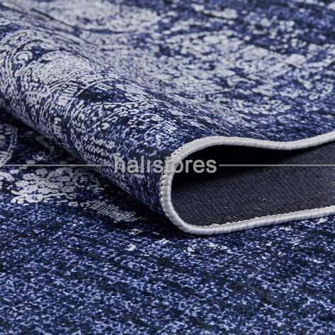 Klasik Desenli Lacivert Yolluk Halı Zen - 3