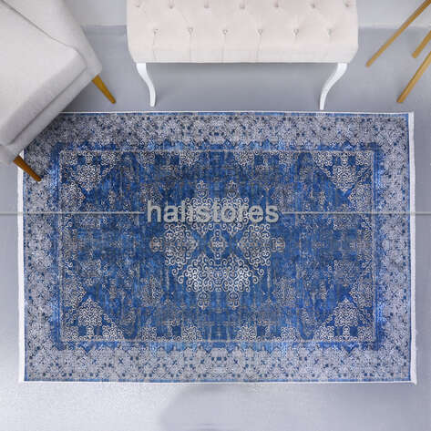 Klasik Desenli Mavi Halı Zen 1786 - 2
