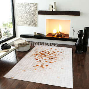 Krem Deri Patchwork Halı (1)