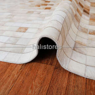 Krem Deri Patchwork Halı (4)