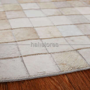 Krem Deri Patchwork Halı (6)