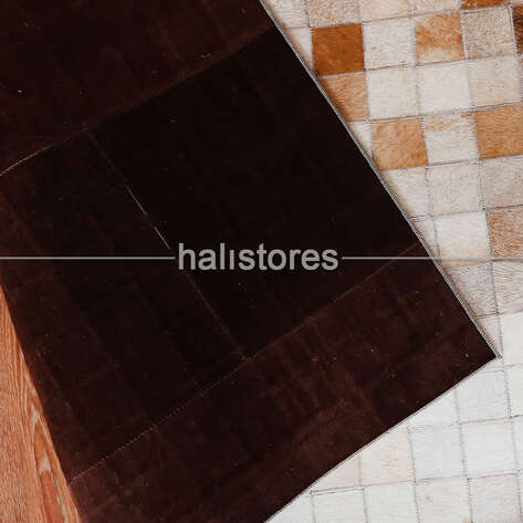 Krem Deri Patchwork Halı - 7