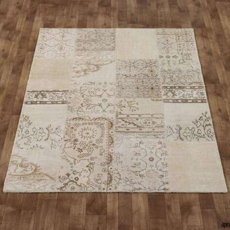 Krem Patchwork El Halısı - 2