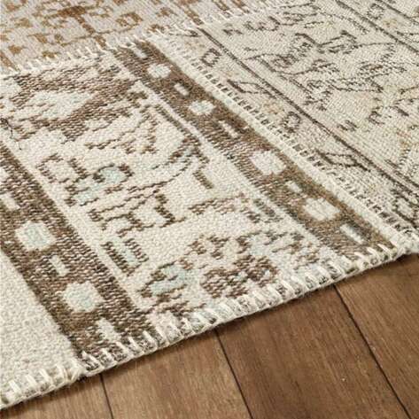 Krem Patchwork El Halısı - 4