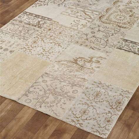 Krem Patchwork El Halısı - 3