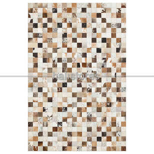Krem Renkli Deri Patchwork Halı (2)