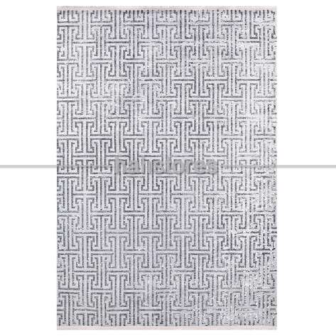 Labirent Desenli Gri-Antrasit Halı Zen - 1