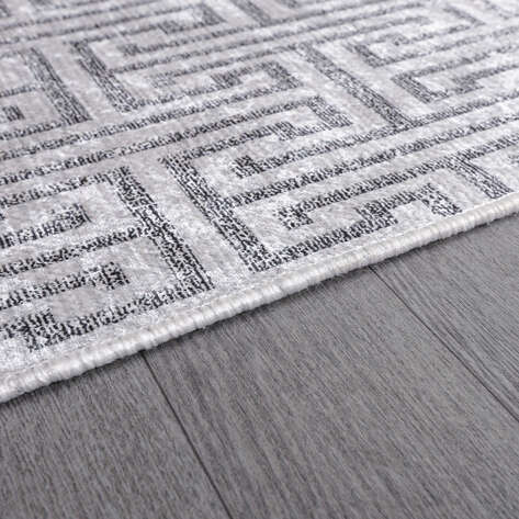 Labirent Desenli Gri-Antrasit Halı Zen - 6