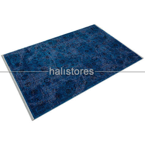 Lacivert Klasik Eskitme Halı 11-054 - 2