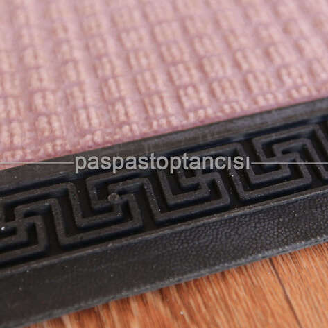 Lastik Kenarlı Bej Halı Paspas - 4