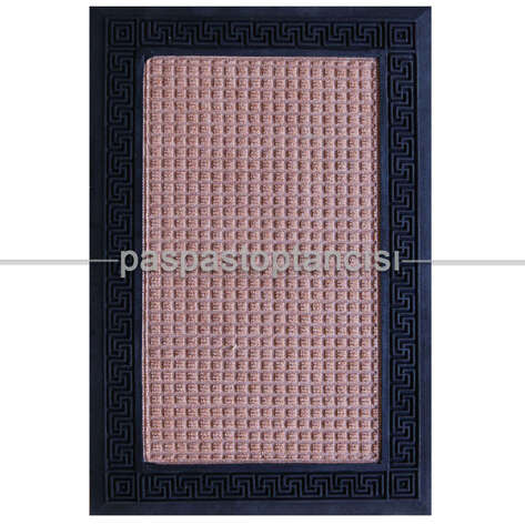 Lastik Kenarlı Bej Halı Paspas - 3