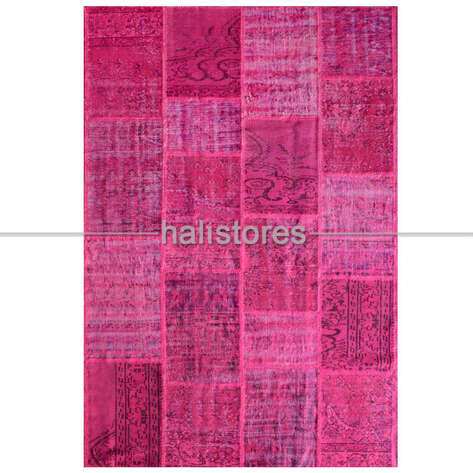 Liviadora Antik Patchwork Halı Fuşya - 2