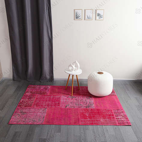 Liviadora Antik Patchwork Halı Fuşya - 1