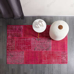 Liviadora Antik Patchwork Halı Fuşya (4)