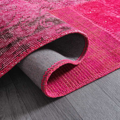 Liviadora Antik Patchwork Halı Fuşya - 5