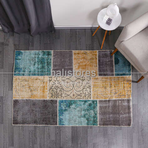 Liviadora Antik Patchwork Halı Minty - 2