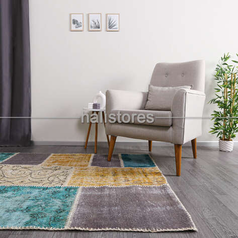 Liviadora Antik Patchwork Halı Minty - 3