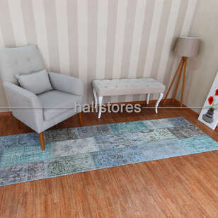 Liviadora Antik Patchwork Halı Okyanus Mavi (2)