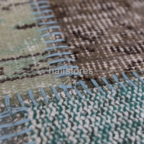Liviadora Antik Patchwork Halı Okyanus Mavi - 5