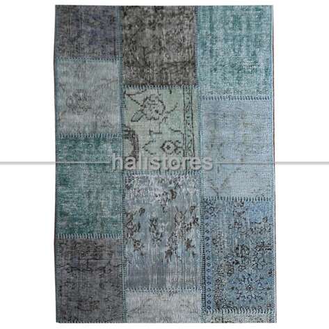 Liviadora Antik Patchwork Halı Okyanus Mavi - 1