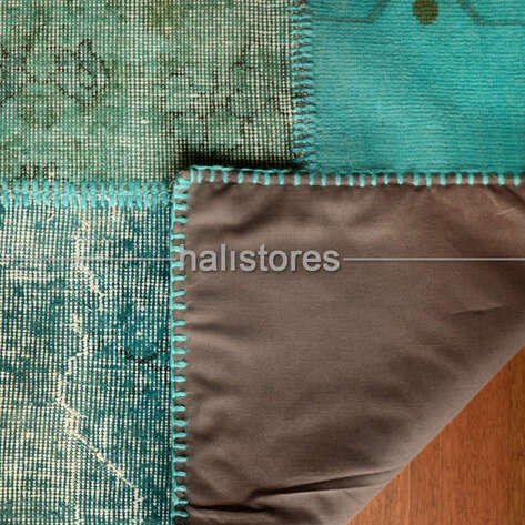 Liviadora Antik Patchwork Halı Turkuaz - 5