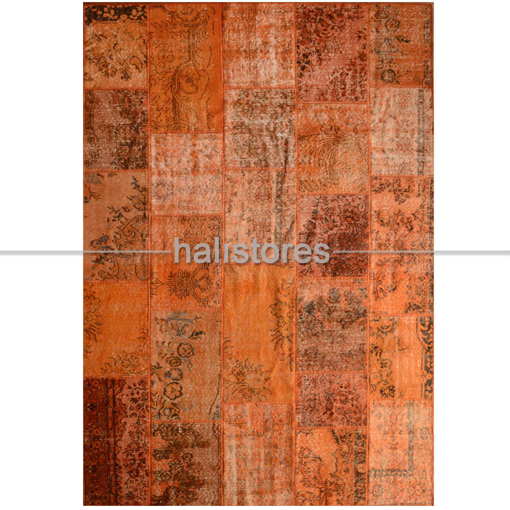 Liviadora Antik Patchwork Halı Turuncu