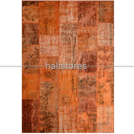 Liviadora Antik Patchwork Halı Turuncu - 1