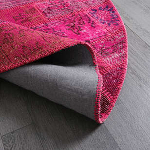 Liviadora Antik Yuvarlak Patchwork Halı Fuşya (5)
