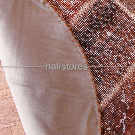 Liviadora Bakır Tonları Yuvarlak Patchwork Halı - 6