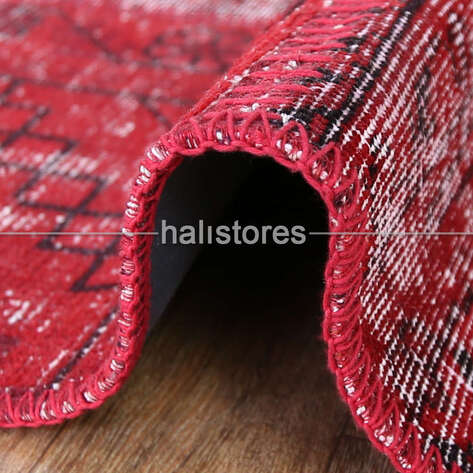 Liviadora El Dokuma Patchwork Halı Kırmızı - 3