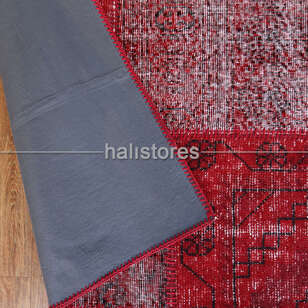 Liviadora El Dokuma Patchwork Halı Kırmızı (5)