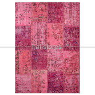 Liviadora El Dokuma Patchwork Halı Pembe (2)
