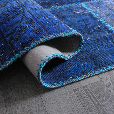 Liviadora El Halısı Patchwork Mavi-Turkuaz - 4