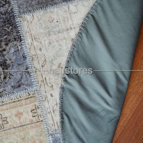 Liviadora Gri Yuvarlak Patchwork Halısı - 7