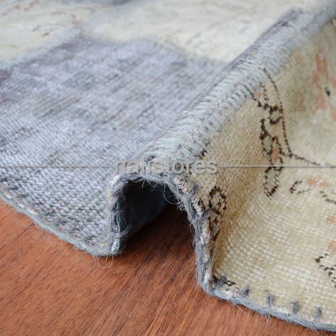 Liviadora Gri Yuvarlak Patchwork Halısı - 4